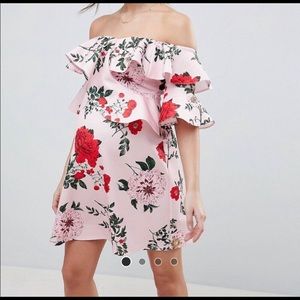 COPY - ASOS Maternity Floral Off Shoulder Dress